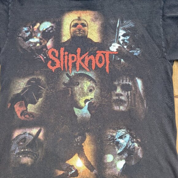 Vintage Slipknot T-shirt M Black Hanes Heavyweight Sicknesses Tour Merch - Picture 2 of 7